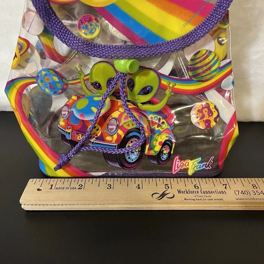 Lisa Frank Vintage 90s Zorbit & Zoomer Rainbow Alien Clear Mini Backpack